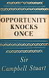 Book cover for Opportunity Knocks Once